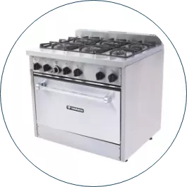 Fogão industrial com forno a gás