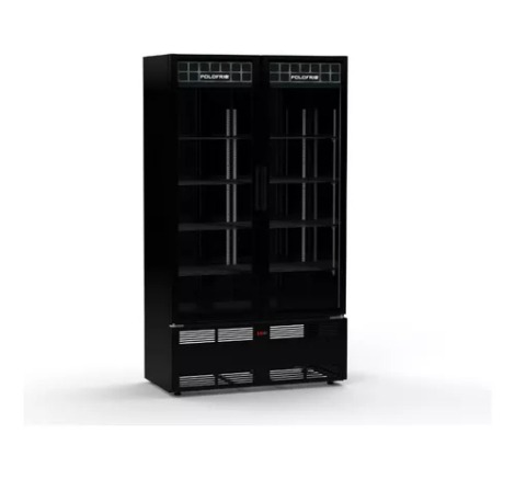 Expositora Cervejeira Polofrio Mondrian 2 Portas Preta 220V